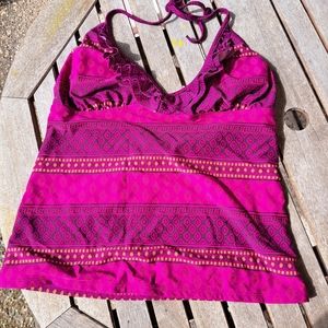 Halter tankini with boy short bottoms